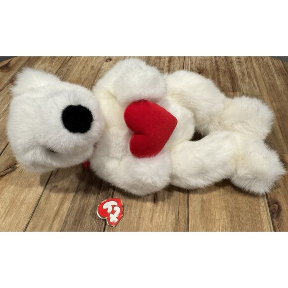 VTG 1997 TY Romeo White 15" Plush Teddy Bear w/Red Heart & Bow Plush NEW - Picture 7 of 9